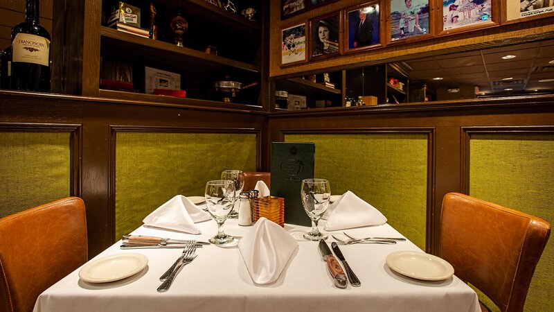 Corner table in the main dining room